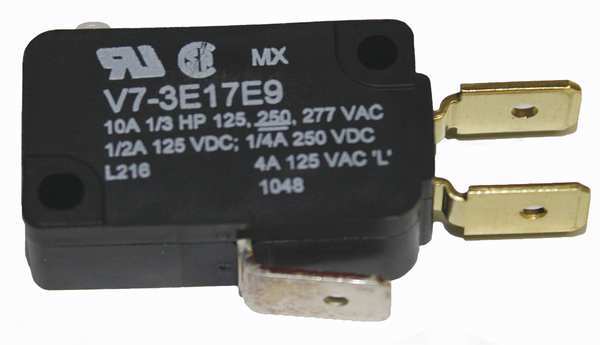 Miniature Snap Action Switch, Pin, Plunger Actuator, SPDT, 10A @ 240V AC Contact Rating