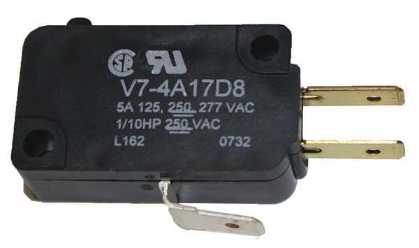 Miniature Snap Action Switch, Pin, Plunger Actuator, SPDT, 5A @ 240V AC Contact Rating