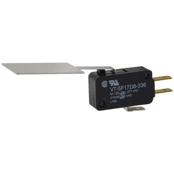 Miniature Snap Action Switch, Lever, Long, Paddle Actuator, SPDT, 3A @ 240V AC Contact Rating