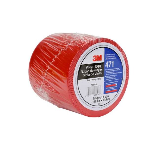 Marking Tape, Roll, 4In W, 108 ft. L, Red