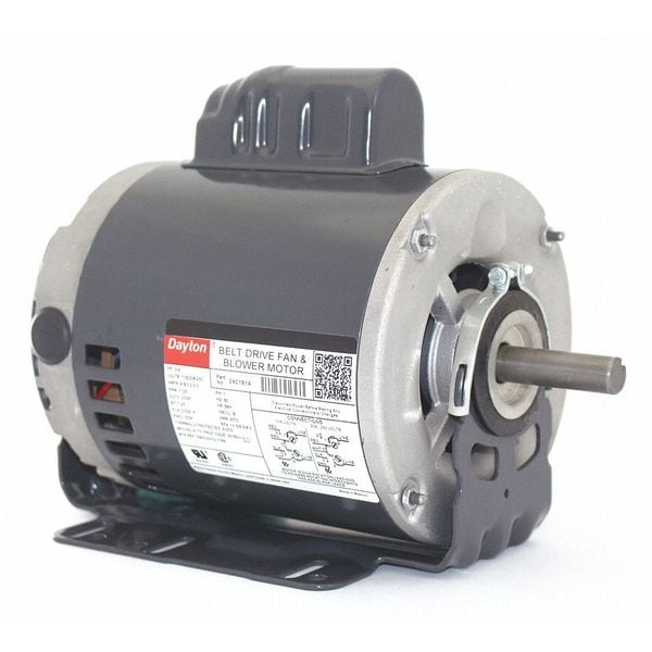Capacitor-Start Belt Drive Motor, 3/4 HP, 115/208-230V AC Voltage, 56H Frame, 1,725 Nameplate RPM
