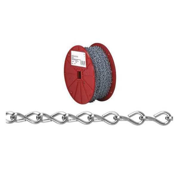 #12 Steel Single Jack Chain, Zinc Plated, 100' per Reel