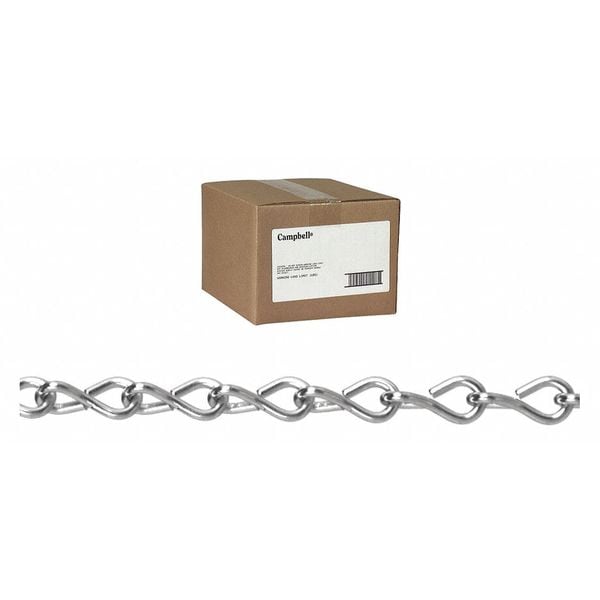 #12 Single Steel Jack Chain, Zinc Plated, 100' per Carton