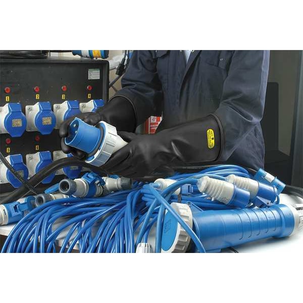 Electrical Gloves, Class 0, Black, Sz 12, PR