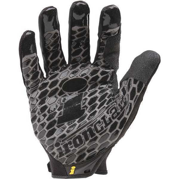 Mechanics Gloves, L, Black, Single Layer and Seamless, Ribbed Stretch Nylon