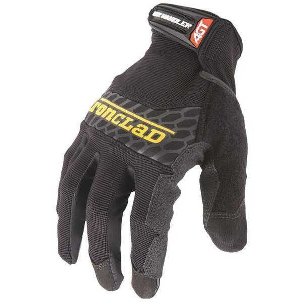 Mechanics Gloves, L, Black, Single Layer and Seamless, Ribbed Stretch Nylon
