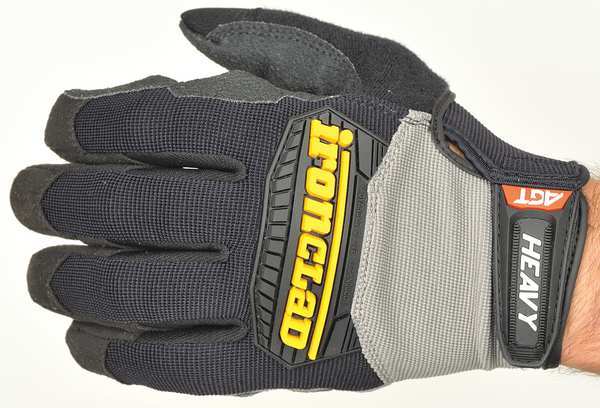 Mechanics Gloves, 2XL, Black, Single Layer Seamless with Sewn Duraclad(TM) Patches