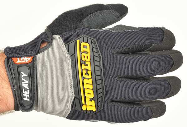 Mechanics Gloves, 2XL, Black, Single Layer Seamless with Sewn Duraclad(TM) Patches
