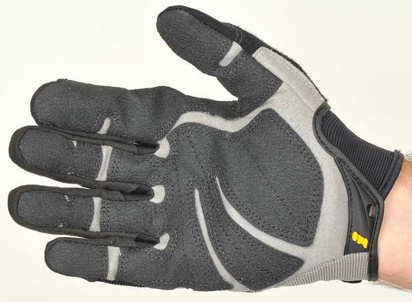 Mechanics Gloves, 2XL, Black, Single Layer Seamless with Sewn Duraclad(TM) Patches