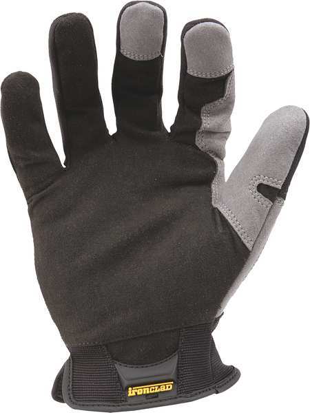 Mechanics Gloves, L, Black, Single Layer and Seamless, Ribbed Stretch Nylon