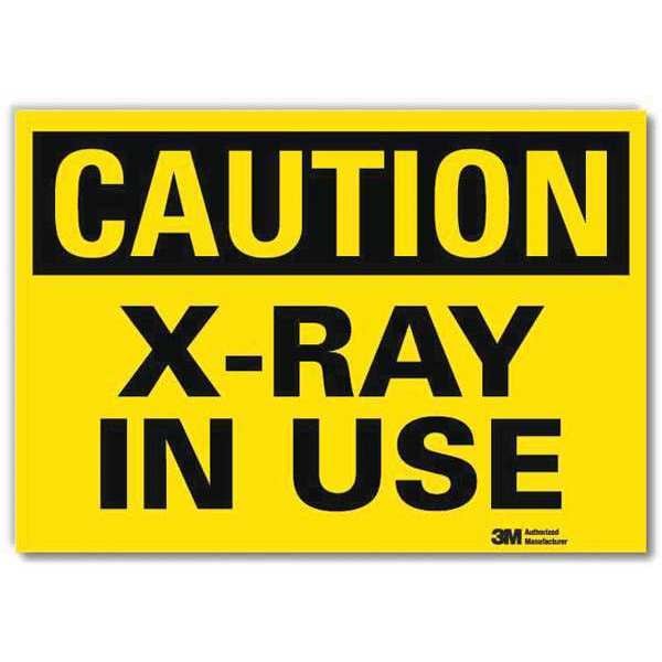 Caution Sign, 5 in H, 7 in W, Reflective Sheeting, Horizontal Rectangle, U1-1047-RD_7X5