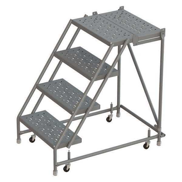 40 in H Steel Rolling Ladder, 4 Steps