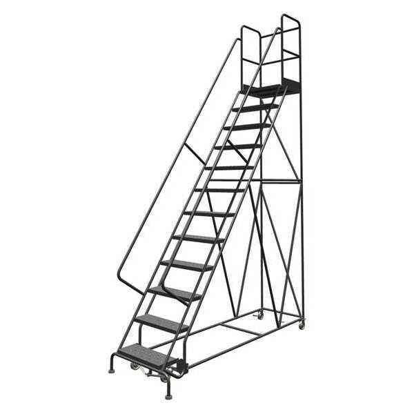 156 in H Steel Rolling Ladder, 12 Steps