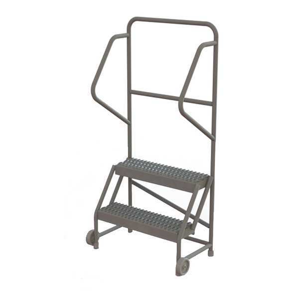 56 in H Steel Tilt and Roll Ladder, 2 Steps