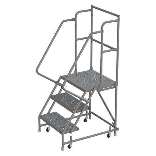 66 in H Steel Rolling Ladder, 3 Steps