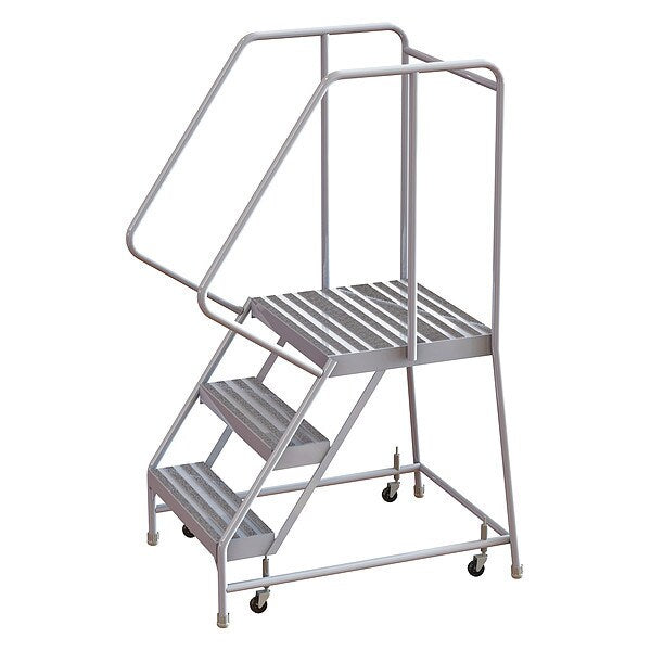 62 in H Aluminum Rolling Ladder, 3 Steps