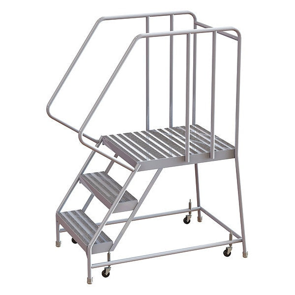 62 in H Aluminum Rolling Ladder, 3 Steps