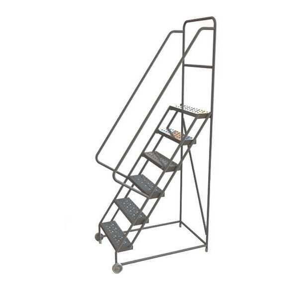 96 in H Steel Tilt and Roll Ladder, 6 Steps