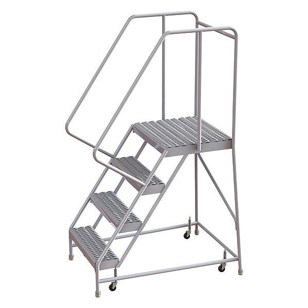 72 in H Aluminum Rolling Ladder, 4 Steps