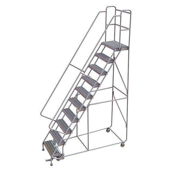132 in H Aluminum Rolling Ladder, 10 Steps