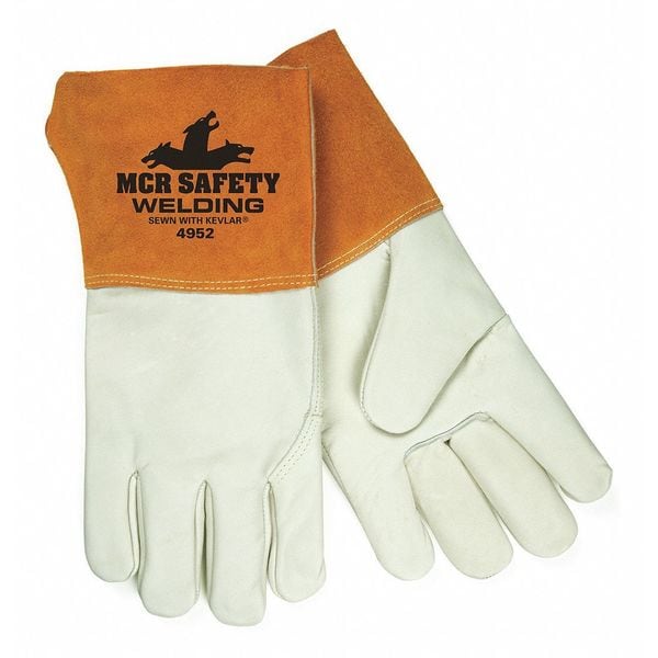 MIG/TIG Welding Gloves, Cowhide Palm, L, 12PK