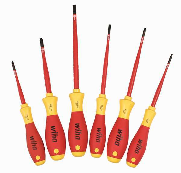 Insulated Screwdriver Set, Slotted/Phillips, Square, 6 pcs