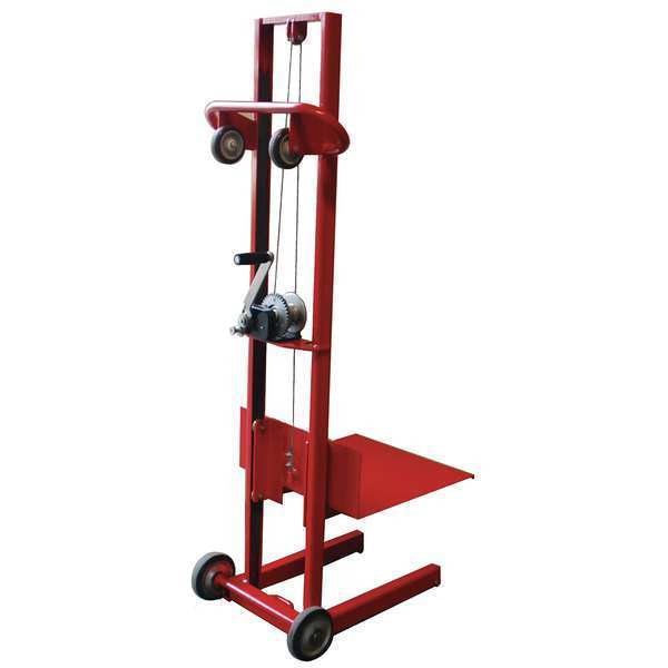 Manual Platform Lift Truck, Manual, 500 lb Load Capacity, Hand Winch Lift Control