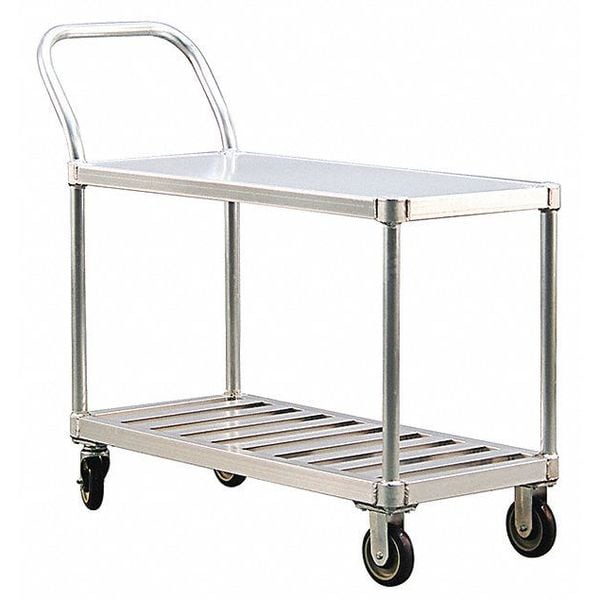 Aluminum Welded Utility Cart, 2 Shelves