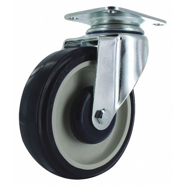 Poly Whl, Tall Swivel Plate Caster, 5
