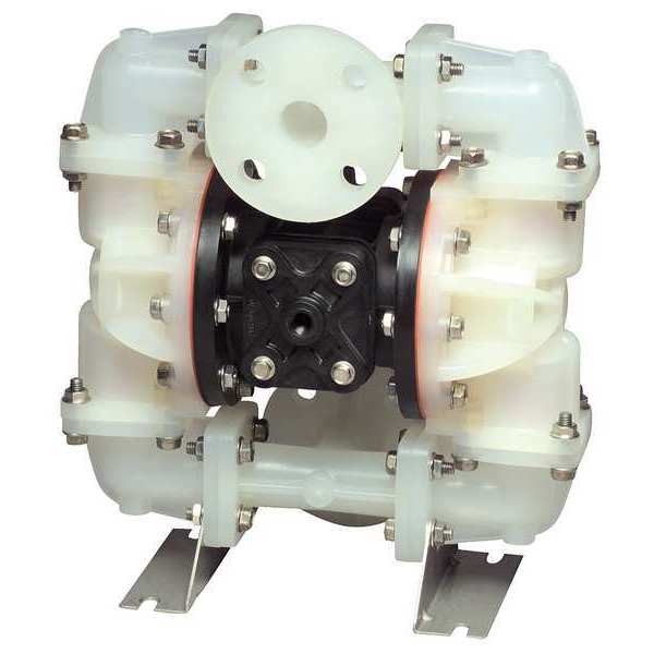 Double Diaphragm Pump, PVDF, Air Operated, Santoprene, 23 GPM