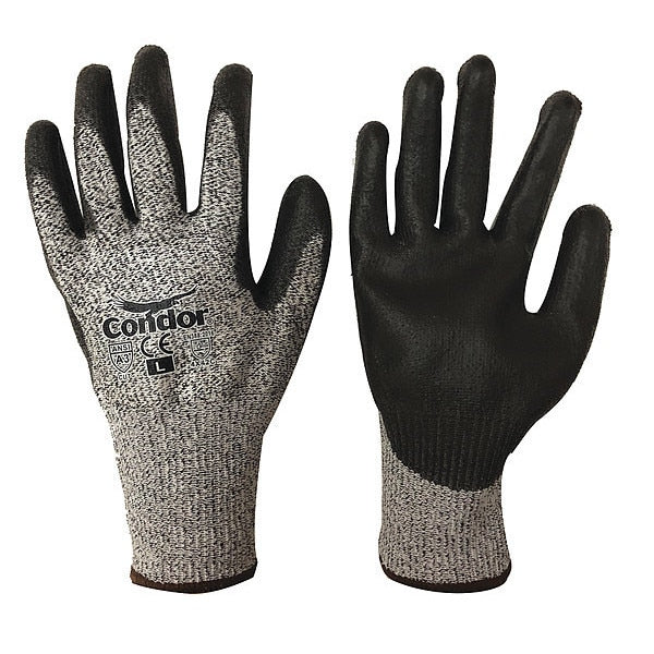 Cut Resistant Coated Gloves, A3 Cut Level, Polyurethane, L, 1 PR