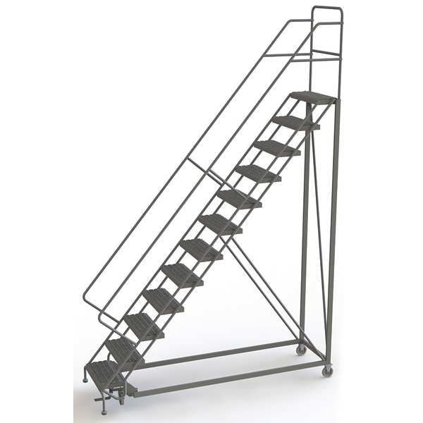 156 in H Steel Configurable Rolling Ladder, 12 Steps