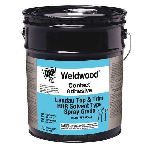 Contact Cement, Weldwood Landau Top and Trim Series, Natural, 5 gal, Can