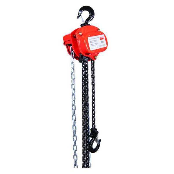 Manual Chain Hoist, 1000 lb., Lift 10 ft.