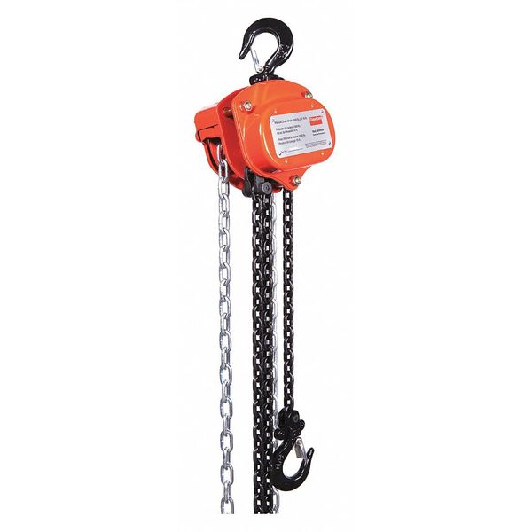 Manual Chain Hoist, 1000 lb., Lift 15 ft.