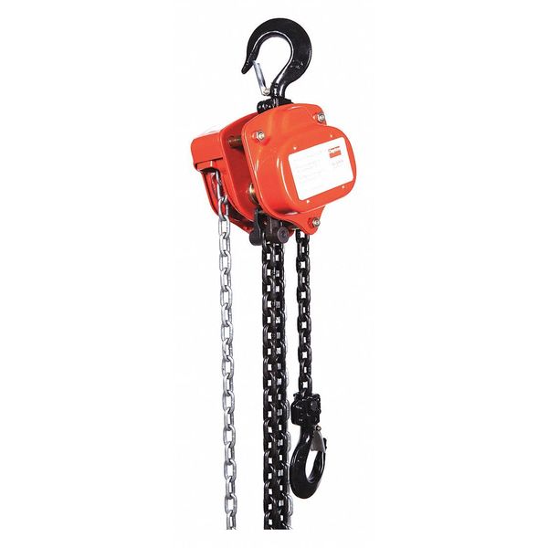 Manual Chain Hoist, 2000 lb., Lift 10 ft.
