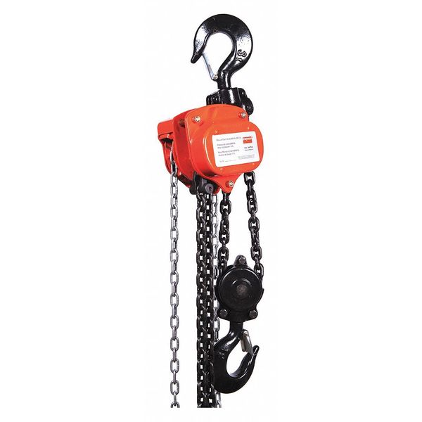 Manual Chain Hoist, 6000 lb., Lift 10 ft.