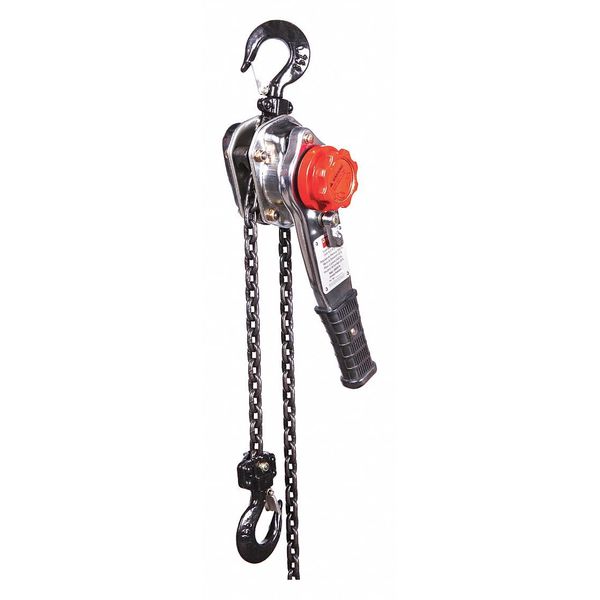 Lever Chain Hoist, 1,500 lb Load Capacity, 20 ft Hoist Lift, 29/32 in Hook Opening
