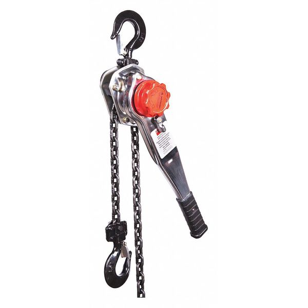 Lever Chain Hoist, 3,000 lb Load Capacity, 10 ft Hoist Lift, 1 7/64 in Hook Opening