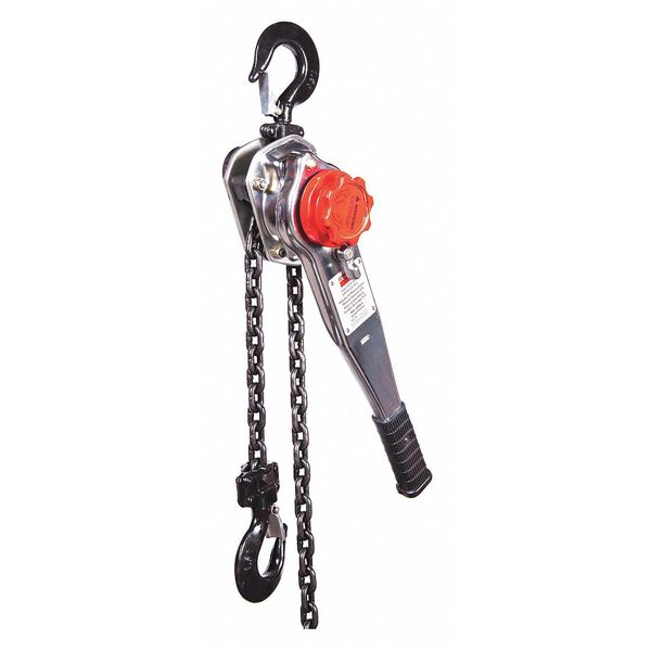 Lever Chain Hoist, 3,000 lb Load Capacity, 20 ft Hoist Lift, 1 7/64 in Hook Opening
