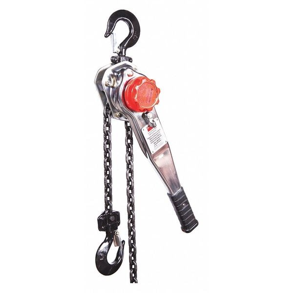 Lever Chain Hoist, 3,000 lb Load Capacity, 5 ft Hoist Lift, 1 7/64 in Hook Opening