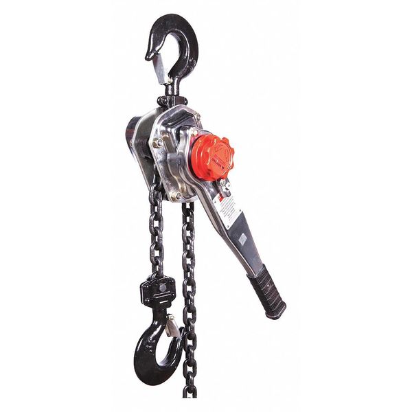 Lever Chain Hoist, 6,000 lb Load Capacity, 10 ft Hoist Lift, 1 29/64 in Hook Opening