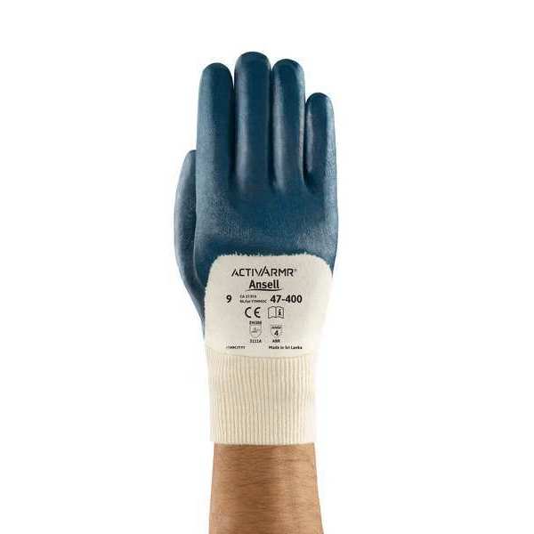 Nitrile Coated Gloves, 3/4 Dip Coverage, Blue, XL, PR