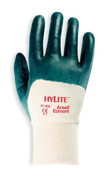 Nitrile Coated Gloves, 3/4 Dip Coverage, Blue, XL, PR