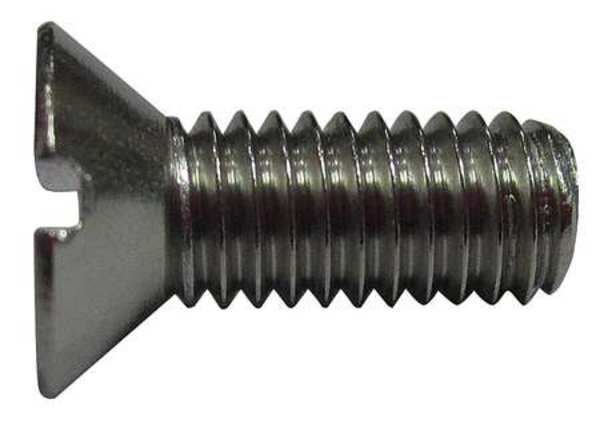 #10-32 x 1/2 in Slotted Flat Machine Screw, Plain 18-8 Stainless Steel, 100 PK