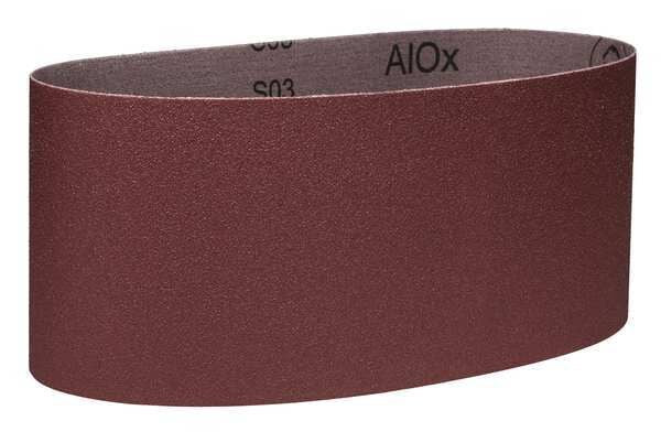Sanding Belt, Coated, 4 in W, 21 3/4 in L, 80 Grit, Medium, Aluminum Oxide, 340D, Brown