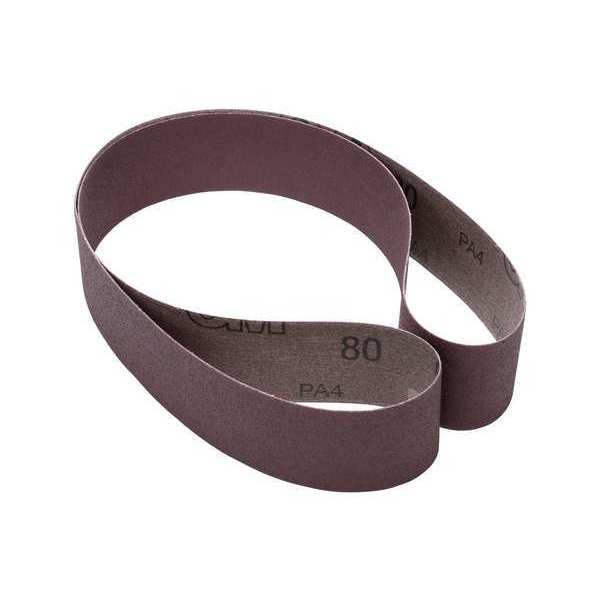 Sanding Belt, Coated, 4 in W, 60 in L, 80 Grit, Medium, Aluminum Oxide, 341D, Brown