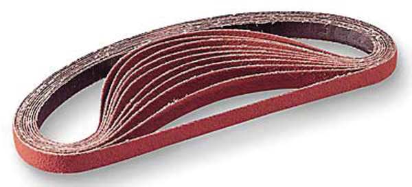 Sanding Belt, Coated, 2 in W, 48 in L, 120 Grit, Fine, Aluminum Oxide, 341D, Brown