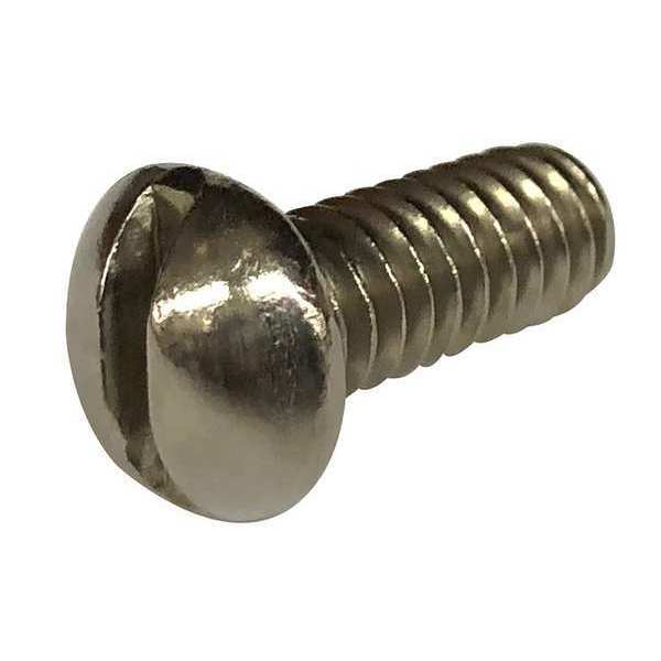 #10-32 x 1-1/4 in Slotted Round Machine Screw, Plain 18-8 Stainless Steel, 100 PK