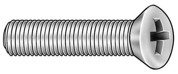#10-32 x 1/2 in Phillips Oval Machine Screw, Plain 18-8 Stainless Steel, 100 PK